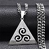 201 Stainless Steel Viking Triskelion Pendant Necklaces for Women Men LS-NJEW-F344-01P-1