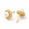 Rack Plating Brass Stud Earrings for Women X-EJEW-H091-19G-2