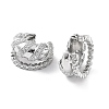 Rack Plating Brass Micro Pave Cubic Zirconia Cuff Earrings for Women KK-Z038-24P-2