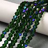Transparent Electroplate Glass Beads Strands EGLA-A039-T3mm-L25-4