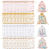 80Pcs 4 Colors Heart Printed Organza Bags OP-BBC0001-50B-1