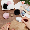 6Pcs 3 Colors Polyester Plush Pompom Ball Brooch JEWB-NB0001-24A-3