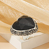 Adjustable Alloy with Glass Statement Cuff Rings for Women UV5898-6-1