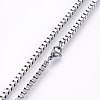 304 Stainless Steel Box Chain Necklaces NJEW-F226-05P-09-2