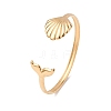 Marine 304 Stainless Steel Cuff Bangles for Women BJEW-Z147-01G-04-2