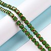 Electroplated Glass Imitation Jade Beads Strands GLAA-P003-C04-2