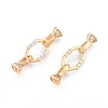 Brass Pave Clear Cubic Zirconia Fold Over Clasps KK-N216-522-2