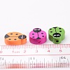 Mixed Lead Free Ladybug Natural Wood Beads X-WOOD-S647-22-LF-3