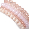 30Pcs 30 Styles Faceted Round Glass Beaded Stretch Bracelet Sets BJEW-JB10423-4