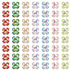 42Pcs 7 Colors Electroplate Acrylic Bead Caps OACR-TA0014-43-3