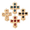 304 Stainless Steel Pave Cubic Zirconia Connector Charms STAS-P421-03G-1