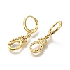 Brass Clear Cubic Zirconia Hoop Earrings EJEW-M045-01O-2