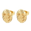 Brass Oval with Human Stud Earrings EJEW-F400-24A-G-4