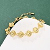 Brass Link Chain Bracelets for Women BJEW-L707-04G-02-1
