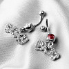 316L Surgical Stainless Steel Rhinestone Word Sexy Dangle Bell Rings WGB0917-01-3