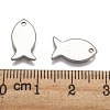 Stainless Steel Fish Charms STAS-M037-08-3