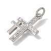 Brass Micro Pave Clear Cubic Zirconia Pendants CU-CBA9883-05D-P-2