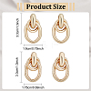 ANATTASOUL 4 Pairs 4 Style Alloy Interlocking Circle Rings Dangle Stud Earrings for Women EJEW-AN0002-90-2