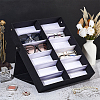 12-Slot Rectangle MDF Covered with Velvet Glasses Organizer Case ODIS-WH0038-30-5