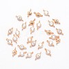 Real Light Gold Plated Brass Cubic Zirconia Flat Round Links KK-E672-015KCG-1