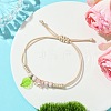 Porcelain Beads Braided Bead Bracelets BJEW-JB11421-1