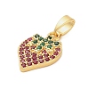 Brass Micro Pave Cubic Zirconia Pendants KK-B158-02G-02-2