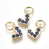 Brass Micro Pave Cubic Zirconia Charms ZIRC-F111-08G-02-1