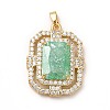 Rack Plating Brass & Crushed Ice Cut Cubic Zirconia Pendants KK-H438-03G-3