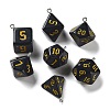 7 Styles Opaque Resin Polyhedral Dice Pendants Set RESI-A029-01C-1