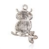 Alloy Rhinestone Bird Pendants RB-J246-10AS-2