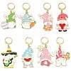8Pcs Easter Theme Alloy Enamel Pendant Locking Stitch Markers HJEW-FS00101-02-1