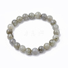 Natural Labradorite Beaded Stretch Bracelets G-T104-29-2