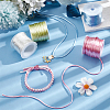 4 Rolls 4 Colors Nylon Satin Rattail Cords NWIR-SC0001-20B-4