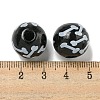 Printed Wood European Beads WOOD-G022-04D-3