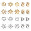 CHGCRAFT 24Pcs 6 Styles Brass Clear Cubic Zirconia Spacer Beads KK-CA0003-63-1