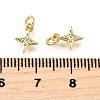 Brass Micro Pave Clear Cubic Zirconia Charms KK-V011-42G-3