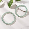 2Pcs 2 Styles  Natural Green Aventurine Beaded Stretch Bracelets for Couple BJEW-JB13416-02-1