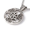 Alloy Trinity Knot Pendant Necklace with 201 Stainless Steel Box Chains NJEW-E016-05AS-3