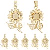 8Pcs Brass Micro Pave Cubic Zirconia with Resin Pendants KK-BBC0020-65-1