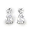 Brass Micro Pave Cubic Zirconia Pendants X-KK-K374-07P-03-1