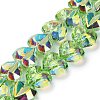 Electroplate Transparent Glass Beads Strands EGLA-B012-AB04-1
