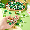 80Pcs 8 Styles Printed Wood European Beads WOOD-TA0002-98-7