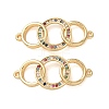 Brass Micro Pave Colorful Cubic Zirconia Connector Charms CU-CBA4579-07G-B-1