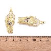 Religion Brass Micro Pave Clear Cubic Zirconia Pendants KK-N287-46G-G-02-3