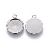 304 Stainless Steel Pendant Cabochons Settings STAS-L221-02P-2