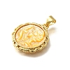 Brass with Natural Shell Carved Pendants KK-Z091-05G-03-2