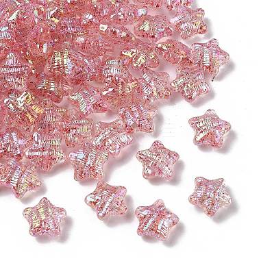 UV Plating Transparent Acrylic Beads OACR-G051-01F-1