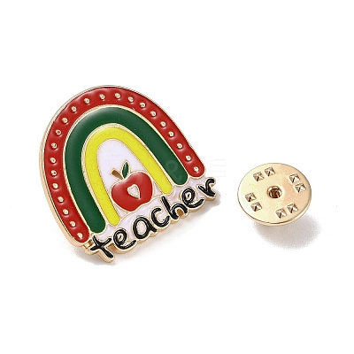 Teacher's Day Theme Rack Plating Light Gold Alloy Brooches JEWB-Z016-01KCG-01-1