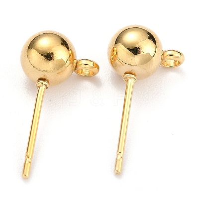 304 Stainless Steel Ball Post Stud Earring Findings STAS-Z035-01G-G-1