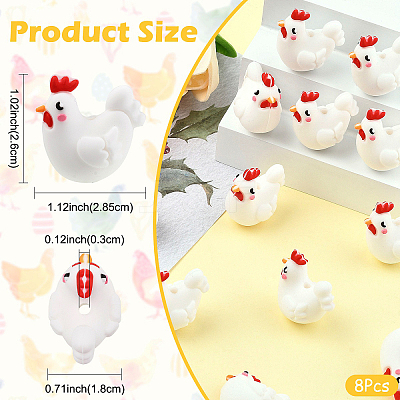 8Pcs Independence Day Theme Silicone Beads SIL-YW0002-39-1